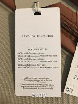 Tommy Bahama Sambuca Cream Cognac Hardside Luggage Spinner Collection Set 3 Sacs