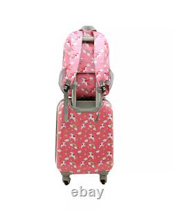 Translate this title in French: Ensemble de bagages 5 pièces TRAVELERS CLUB Kid's Hard Side Carry-On Spinner Licorne.