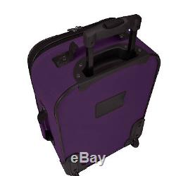 Us Traveler Oakton 4pc Violet Léger Roulant Valise Duffel Tote Bag Set