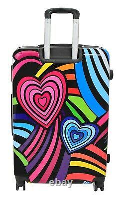 Valise Sacs De Voyage Extensibles Hard Shell Multicolour Hearts 4 Wheel Luggage