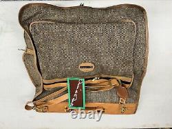 Valise vintage Oscar de la Renta en tweed, bagage en cabine, ensemble de voyage rare de 4 pièces