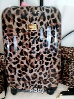 Victoria Secret Supermodel Leopard Luggage Set Wheelie Valise Duffle Bag Tn-o