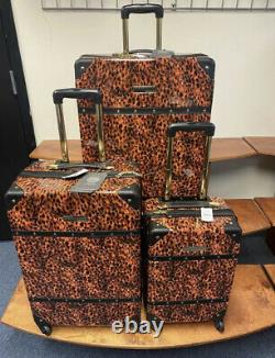 Vince Camuto Indigoh 3pc Luggage Set Spinner Wheels Gold Studs $1080 Vente