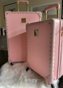 Vince Camuto Pink Luggage Carry On Rollaway Wheelie Suitcase Two Piece Set