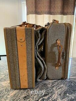 Vintage 3 Pc Hartmann Tweed Bagage Set Grande Valise Carry-on & Bi-fold Sac