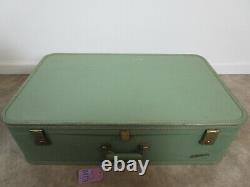 Vintage 50's Green Starline Valise Lady Baltimore Bagage 3 Pièces Set Retro