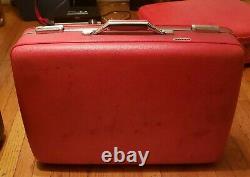 Vintage American Tourister Red Travel Bagage Set 2 Pièces MID Century Modern