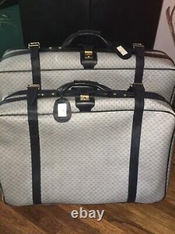 Vintage Gucci Gg Monogram Sac À Bagage Suitcase Set W Verrouillage / Clés