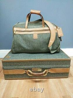 Vintage Hartmann Tweed Bagage Set De 2 Transporter Sur Messenger Bagage De Verrouillage