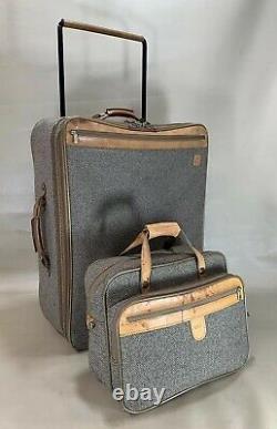 Vintage Hartmann Tweed Luggage Set 15 Tote & 27 Valise Verticale À Roulettes
