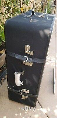 Vintage Mulholland Holland Brothers Leather Travel Trunk Case Sac À Bagages 36