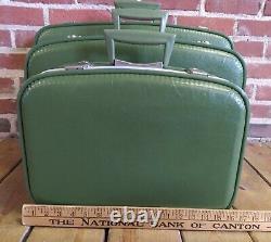 Vintage Nisting Luggage Suitcase Set Of 3 Avocat Green Excellent Fingerhut