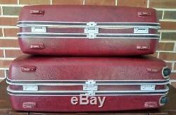 Vintage Samsonite Rouge Maroon Hardside Luggage Set Valise 2 Pièces