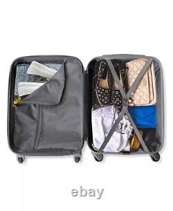 Voyagez avec élégance grâce à l'ensemble de bagages à main rigide Gem 2 pièces et trousse de maquillage.