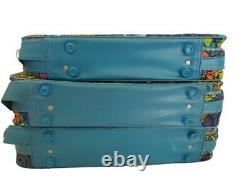 Vtg Bantam Travelware Suitcase Rare 3 Pc Set 60s 70's Floral Pattern Mod Boho