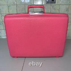 Vtg Hot Pink Samsonite Saturn Suitcase Set Hard Shell Luggage Large Medium + Key