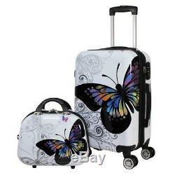 World Traveler 4 Pièces Hardside Upright Spinner Luggage Set, Papillon