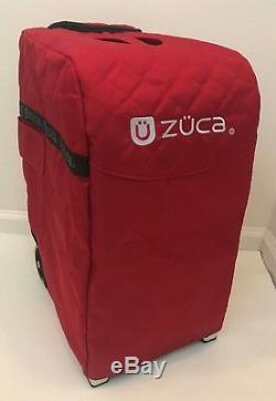 Zuca Pro Set Sac 3 Pochettes Cadre Argent Rouge Avec Housse De Voyage Siège Artiste Maquilleur